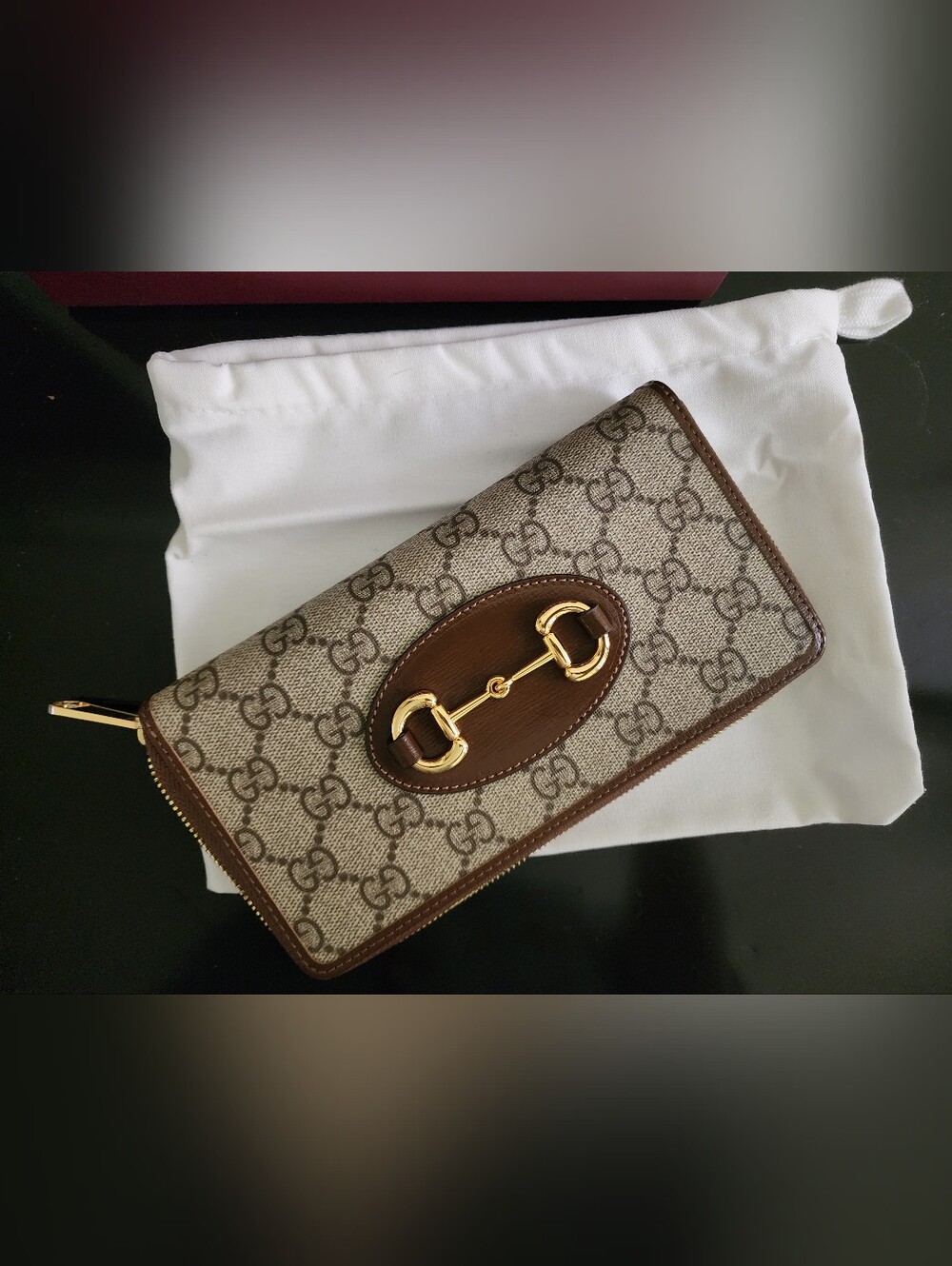 ⭐️New ⭐️Gucci Brown GG Canvas Horsebit Continental Wallet